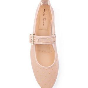 me too Blush Pink Mary Jane Flat with Gold Dot Detail